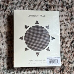 Quincy Mae Organic Changing Pad Cover in Indigo Gingham